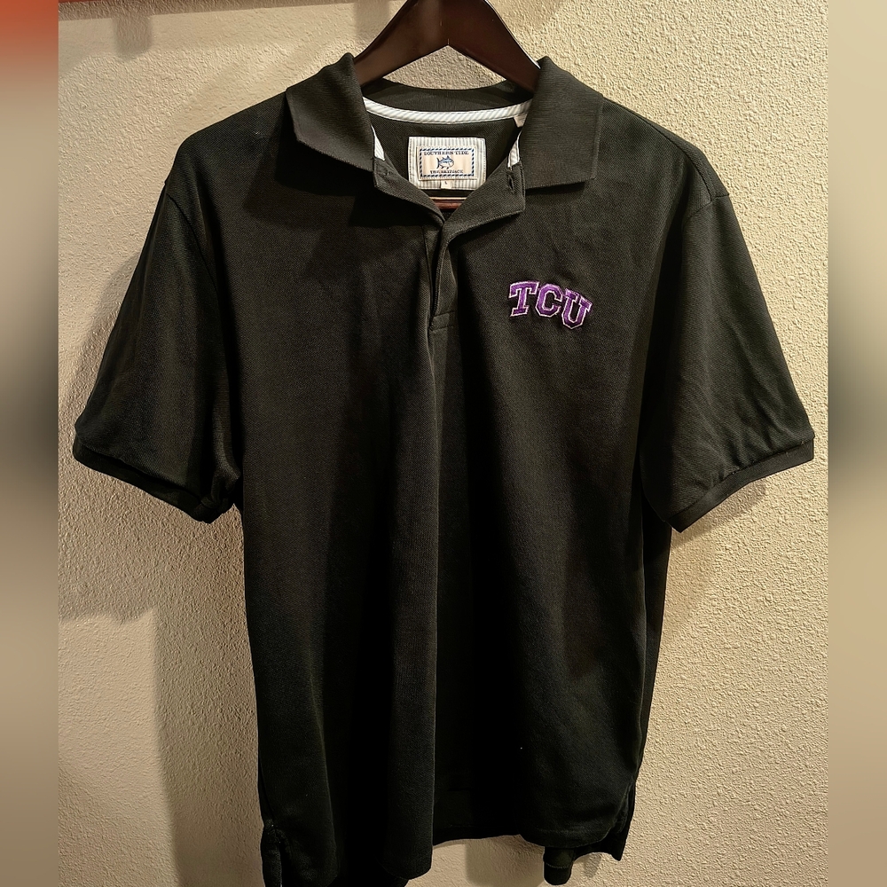 TCU Horned Frogs Southern Tide Skipjack NCAA Licensed Polo Shirt Black Large